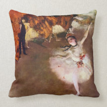 Prima Ballerina and Dancer w Bouquet Flowers Degas Throw Pillows