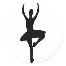 prima ballerina icon round stickers