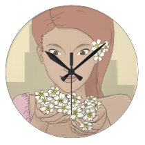 Prima Rosa Girl Wall Clock wall clocks