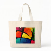 Primary Abstract Groovy Art Canvas Bags