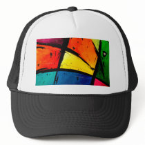 Primary Abstract Groovy Art hats