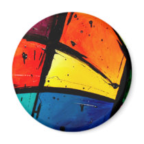 Primary Abstract Groovy Art magnets