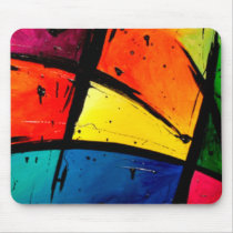 Primary Abstract Groovy Art Mouse Pads