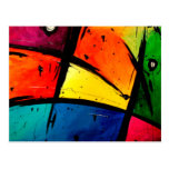 Primary Abstract Groovy Art Postcard