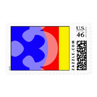 primary color flower stamp