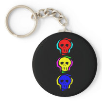 Primary Color Skulls Keychain