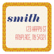 Primary Colors Geometric Pattern Sticker Label