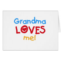 Primary Colors  Grandma Loves Me T-shirts Cards