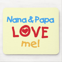 Primary Colors Nana and Papa Love Me Mouse Pad