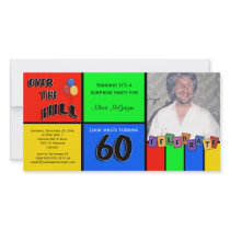 Primary Colors Photo Surprise 60th Birthday Party Photo Card Template