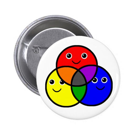 Primary Colors Pinback Buttons