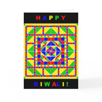 Primary Colors Rangoli Diwali Card