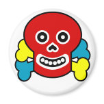 Primary Colors Skull Refrigerator Magnet