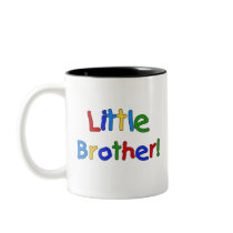 Primary Colors Text Little Brother mugs by familymembers Primary Colors Text Little Brother mugs