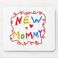 Primary Colors Text New Mommy mousepad