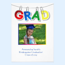 Primary Grad Text Photo invitations