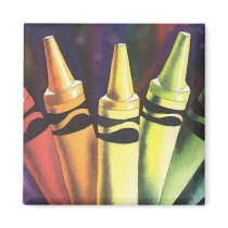 "Primary Reasoning" Watercolor Crayon Art Magnet