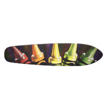 "Primary Reasoning" Watercolor Crayon Art Skateboard Deck