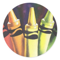 "Primary Reasoning" Watercolor Crayon Art stickers
