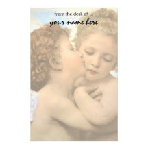 Primer beso por Bouguereau, ángeles del Victorian  Papeleria Personalizada