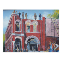 Primera construcción del Banco Estatal Tarjetas Postales