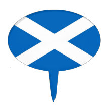 Primero de la torta con la bandera de Escocia