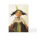 Primitive Art Doll Party Girl Birthday Card