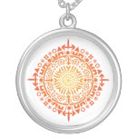 Primitive art-Sun custom silver pendant