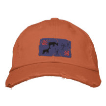 Primitive Bow Hunting Scene Embroidered Baseball Caps
