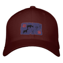 Primitive Bow Hunting Scene embroidered hats by cowboyannie Primitive Bow Hunting Scene embroidered hats