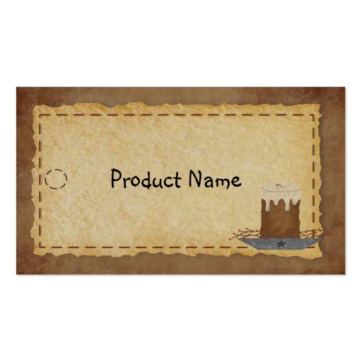 Primitive Candle Hang Tag Business Card Templates (front side)