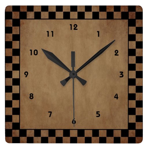 Primitive Check Wall Clock Zazzle