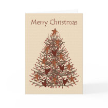Primitive Christmas Tree Card by MouseCountry Primitive Christmas Tree Card