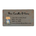 Primitive Country Candle with Berries Label labels