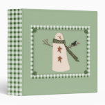 Primitive Country Snowman Binder