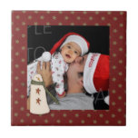 Primitive Country Snowman Photo Tile
