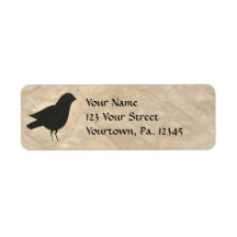Primitive Crow Address Label