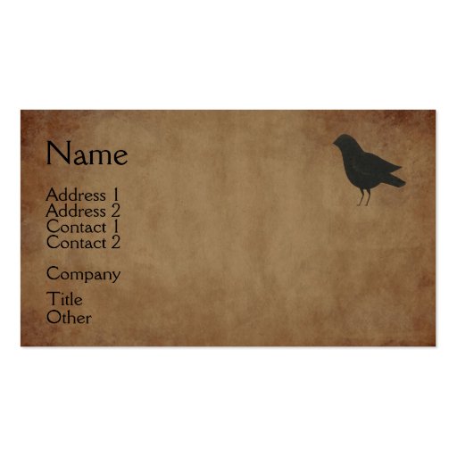 Primitive Crow Business Card