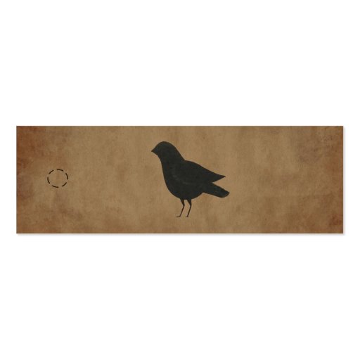Primitive Crow Hang Tag Business Card Templates (front side)