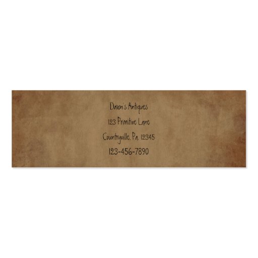 Primitive Crow Hang Tag Business Card Templates (back side)