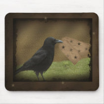 Primitive Crow Hang Tag Mousepad by DebsLostTreasures Primitive Crow Hang Tag Mousepad