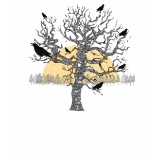 Primitive Crows Autumn Bare Tree Vintage Shirt shirt