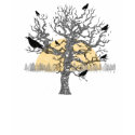 Primitive Crows Autumn Bare Tree Vintage Shirt
