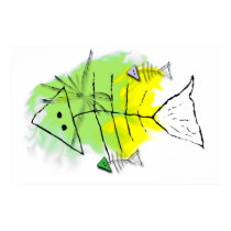 Primitive Fish Canvas Print