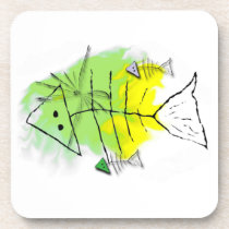 Primitive Fish Cork Coaster