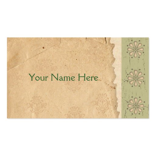 Primitive Floral Cutout Business Card (back side)