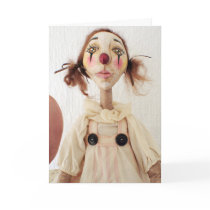 Primitive Folk Art Clown Birthday Card by mcdesigns Primitive Folk Art Clown Birthday Card