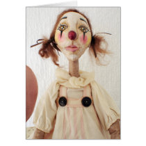 Primitive Folk Art Clown Birthday Card cards