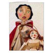 Primitive Folk Art Doll Christmas Card - Cordelia cards