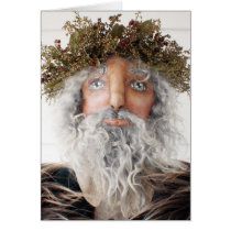 Primitive Folk Art Doll Christmas Card - Santa cards